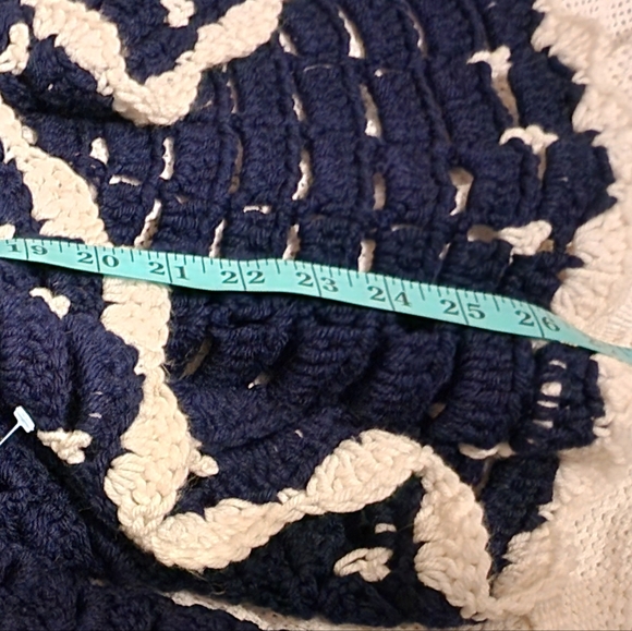 Vintage Handmade Crochet‎ shawl collar sweater OSFM - Picture 4 of 10